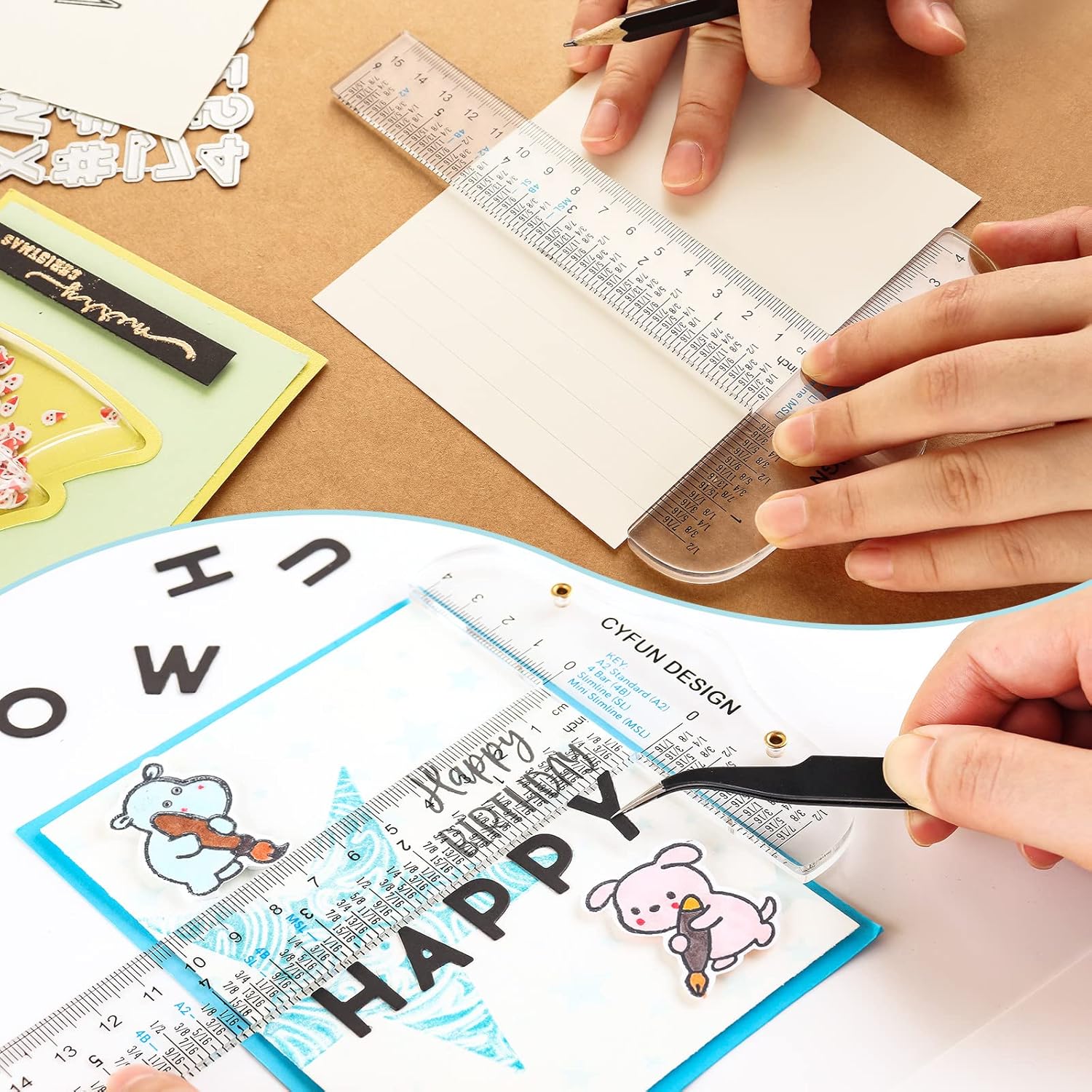 6 Inches Acrylic Clear T-Square Ruler,1 Pack,T Square Ruler,Transparent,T Ruler,for Crafting Drafting and General Layout Work Art Framing & Drafting Scrapbooking Crafting Arts Crafts Supplies Tools - Image 3