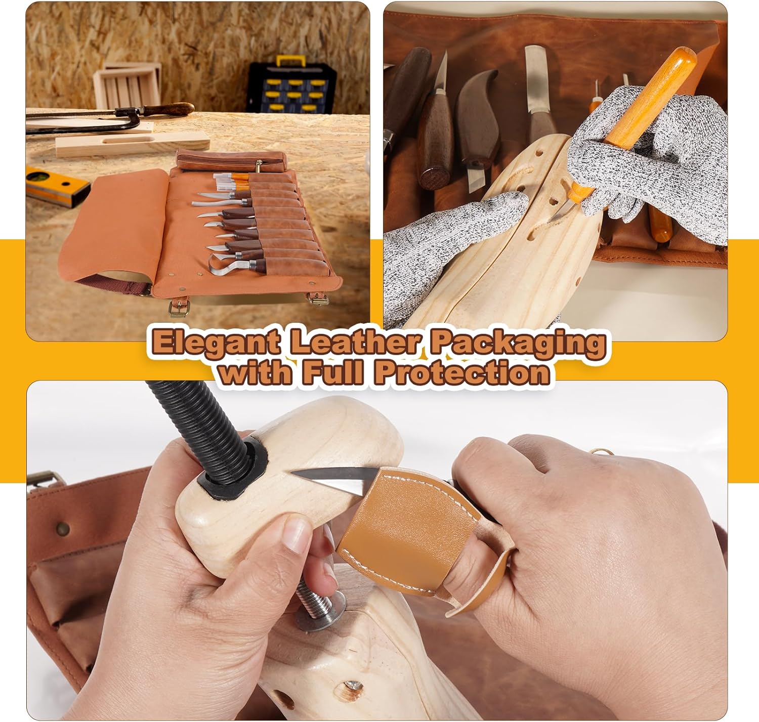 Premium Professional Wood Carving Kit - 28pcs wood carving Tools set whittling kit Ergonomic Walnut Handles, Razor-Sharp High-Carbon Steel Blades - Image 2