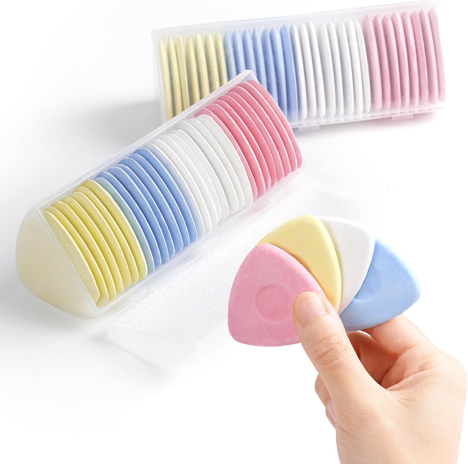 Tailor's Triangle Fabric Chalk Markers - 60pc Set, Precise & Durable for Quilting & Sewing, 4 Colors