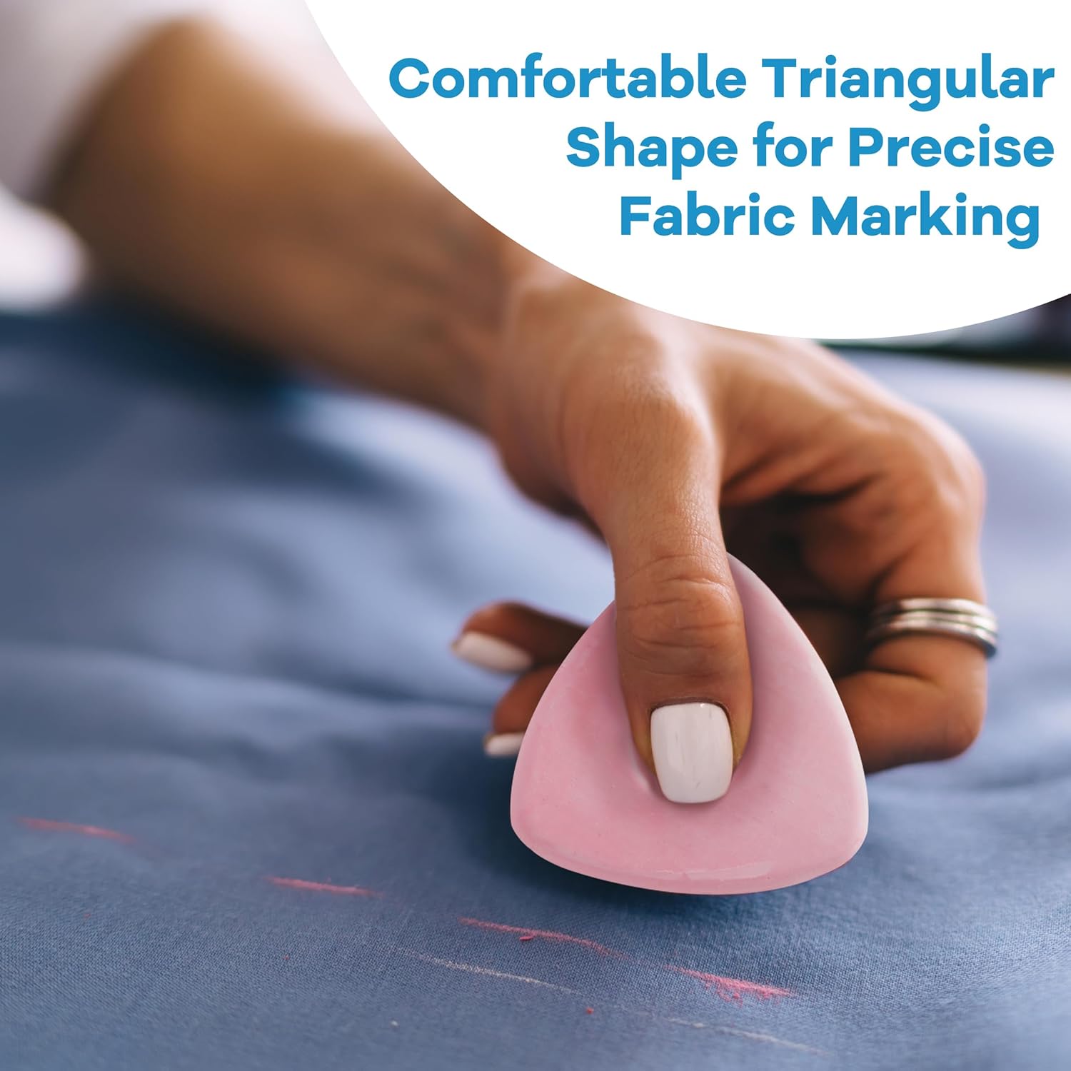 Tailor's Triangle Fabric Chalk Markers - 60pc Set, Precise & Durable for Quilting & Sewing, 4 Colors - Image 4