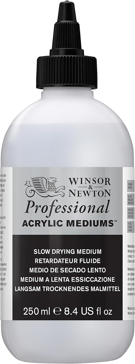 Winsor & Newton Professional Acrylic Medium, Slow Drying, 250ml (8.5-oz)